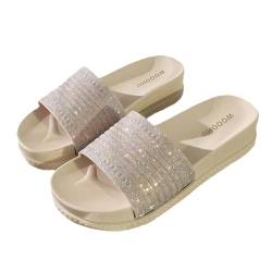 Teceyfeet Damen Slides Badeschuhe Hausschuhe Badeschlappen Sommer Schlappen Gartenschuhe rutschfeste Badelatschen Strand Sandale Badepantolette Frauen ZehentrennerSandalen von Teceyfeet