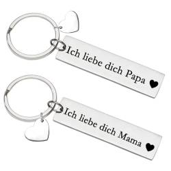 Eltern Geschenk Ich liebe dich Papa Mama Schlüsselanhänger Best Papa Schmuck Bester Mama Geschenk Vatertags Muttertag Geschenk Geburtstag Geschenk für Vater Mutter von Tecreo