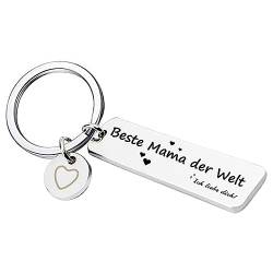 Tecreo Beste Mama Schlüsselanhänger, Geschenk für Mutter, Schlüsselanhänger Geschenk für Muttertag, Geburtstags Geschenk, Silber von Tecreo