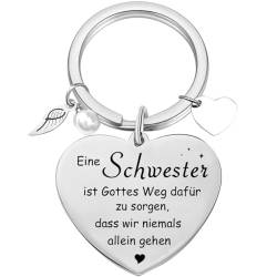 Tecreo Schwester Geschenke, Schwester Herz Schlüsselanhänger, Beste Schwester der Welt -Schwester Geschenke zum Geburtstag, Graduierung Geschenke für Schwester von Tecreo