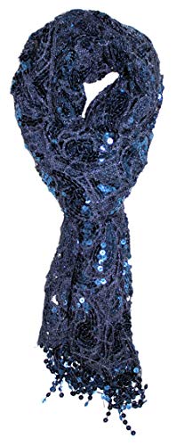 Ted & Jack – luxuriöser Schal mit Pailletten und Glitzer - Blau - Einheitsgröße von Ted and Jack