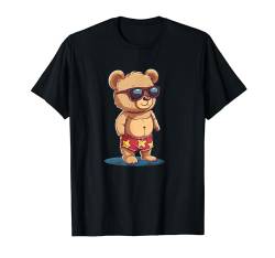 Lustiger Urlaubsbär in Badehose Outfit T-Shirt von Teddy Bear swim trunks