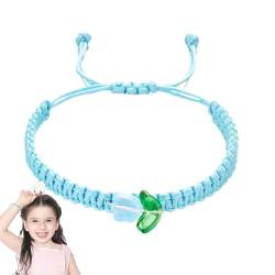 Tedious Schnurarmband,Blumenarmband - Tulpen-String-Armbänder - Verstellbares Bohemian-Armband mit Perlen für Teenager-Mädchen von Tedious
