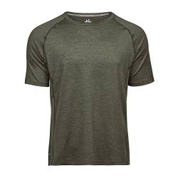 Tee Jays Cool Dry Herren T-Shirt, Kurzarm (XL) (Olivgrün meliert) von Tee Jays