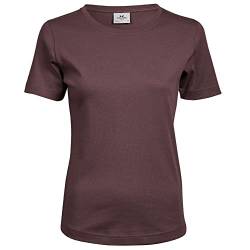 Tee Jays Damen Interlock T-Shirt, Rundhalsausschnitt, Kurzarm (2XL) (Traube) von Tee Jays