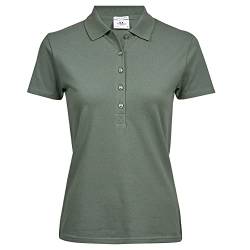 Tee Jays Damen Luxury Stretch Polo-Shirt, Kurzarm (M) (Blattgrün) von Tee Jays