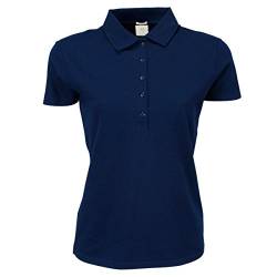 Tee Jays Damen Luxury Stretch Polo-Shirt, Kurzarm (S) (Marineblau) von Tee Jays