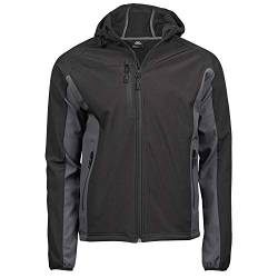 Tee Jays Jacken Herren Kapuzen 3-Lagen Softshell Jacke Mehrfarbig Black/Dark Grey 3XL von Tee Jays