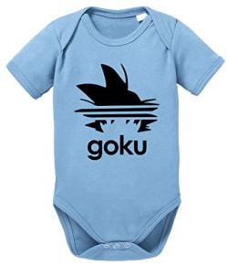 Adi Goku Dragon Son Baby Ball Strampler Bio Baumwolle Body Jungen & Mädchen 0-12 Monate, Größe:62/2-3 Monate, Farbe:Babyblau von Tee Kiki