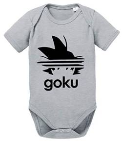 Adi Goku Dragon Son Baby Ball Strampler Bio Baumwolle Body Jungen & Mädchen 0-12 Monate, Größe:62/2-3 Monate, Farbe:Grau Meliert von Tee Kiki