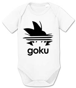 Adi Goku Dragon Son Baby Ball Strampler Bio Baumwolle Body Jungen & Mädchen 0-12 Monate, Größe:62/2-3 Monate, Farbe:Weiss von Tee Kiki