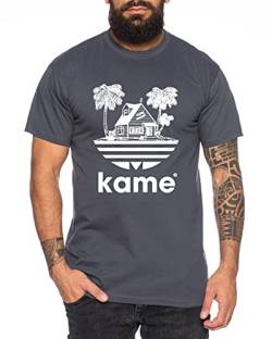 Adi Kame House - Herren T-Shirt One Goku Dragon Master Son Ball Vegeta Turtle Roshi Piece Golds Db, Farbe:Dunkelgrau, Größe:XXL von Tee Kiki