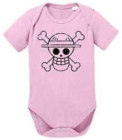 Logo Bruch One Baby Piece Ruffy Strampler Bio Baumwolle Body Jungen & Mädchen 0-12 Monate, Größe:62/2-3 Monate, Farbe:Rosa von Tee Kiki