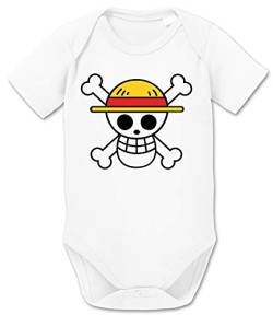 Logo Straw Hat One Baby Strampler Piece Bio Baumwolle Body Jungen & Mädchen 0-12 Monate, Größe:62/2-3 Monate, Farbe:Weiss von Tee Kiki