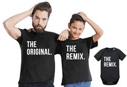 Original Remix - Partner - T-Shirt Vater Sohn Papa Kind Baby Strampler Body Partnerlook, Größe:134-146, T-Shirts:Kinder T-Shirt Schwarz von Tee Kiki