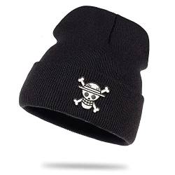 Ruffy Strickmütze Luffy Monkey D. One Wollmütze Wintermütze Rollmütze Zoro Beanie Mütze Seemannsmütze Unisex Piece von Tee Kiki