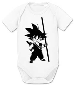 SO Dragon Son Baby Ball Goku Strampler Bio Baumwolle Body Jungen & Mädchen 0-12 Monate, Größe:62/2-3 Monate, Farbe:Weiss von Tee Kiki