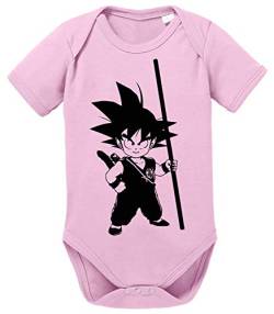 SO Dragon Son Baby Ball Goku Strampler Bio Baumwolle Body Jungen & Mädchen 0-12 Monate, Größe:74/7-9 Monate, Farbe:Rosa von Tee Kiki