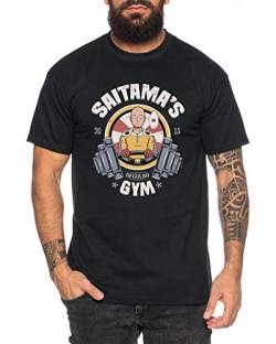 Saitama Gym - Herren T-Shirt Son Ruffy Luffy Saitama One Dragon Goku Ball Vegeta Punch Man Piece, Farbe:Schwarz, Größe:L von Tee Kiki