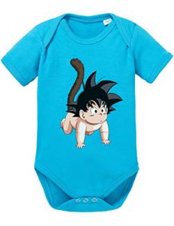 Son Baby Dragon Ball Strampler Bio Baumwolle Body Jungen & Mädchen 0-12 Monate, Größe:56/0-2 Monate, Farbe:Türkis von Tee Kiki