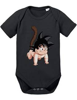 Son Baby Dragon Ball Strampler Bio Baumwolle Body Jungen & Mädchen 0-12 Monate, Größe:62/2-3 Monate, Farbe:Schwarz von Tee Kiki