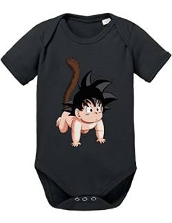 Son Goku Baby Strampler Body Dragon Master Son Ball Vegeta Turtle Roshi Db, Größe:74;Farbe:Schwarz von Tee Kiki