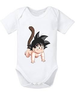 Son Goku Baby Strampler Body Dragon Master Son Ball Vegeta Turtle Roshi Db, Größe:74;Farbe:Weiss von Tee Kiki