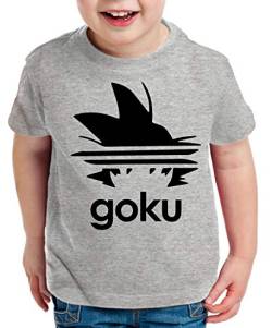 Tee Kiki Adi Goku Herren T-Shirt Dragon Master Son Ball Vegeta Turtle Roshi Db, Grau Meliert, 110-116 (5-6 Jahre) von Tee Kiki