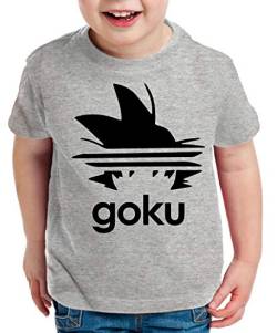 Tee Kiki Adi Goku Kinder T-Shirt Son Dragon Master Ball Vegeta Turtle Roshi Db, Kinder T-Shirt , Kinder Farben, 122-128 (7-8 Jahre), Grau Meliert von Tee Kiki