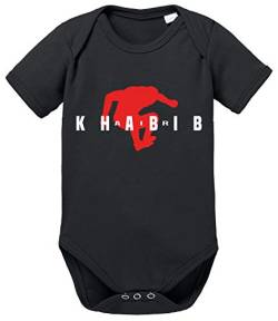Tee Kiki Air Khabib II MMA Baby Strampler Bio Baumwolle Body Jungen & Mädchen 0-12 Monate, Größe:74/7-9 Monate, Farbe:Schwarz von Tee Kiki