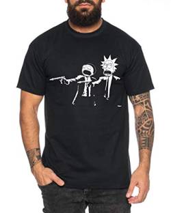 Tee Kiki RM Pulp Herren T-Shirt Morty dan Fiction Sanchez Mr Rick Meeseeks Harmon, L, Schwarz von Tee Kiki