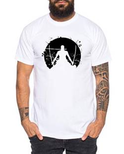 Zorro Moon One Manga Herren Ruffy T-Shirt Anime Piece, Größe:S, Farbe:Weiß von Tee Kiki