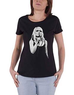 Blondie Damen T-Shirt Debbie Harry Open Mic schwarz von Tee Shack