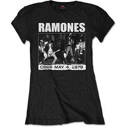 Damen T-Shirt The Ramones CBGBs 1978 Punk Rock Official Women, Schwarz, M von Tee Shack