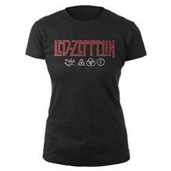 Ladies LED Zeppelin Logo Jimmy Page Rock offiziell Frauen T-Shirt Damen (Small) von Tee Shack