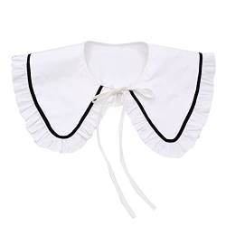 Damen Abnehmbare Fake Kragen Big Point Collar Navy Style Cape Gekräuselter Falscher Kragen für Kleid/Hemd 08 von TeeYee