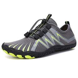 Teechodina Unisex Traillaufschuhe Herren Damen Wanderschuhe Barfußschuhe Laufschuhe Knit Sneaker Fitnessschuhe Fivefinger Zehenschuhe, Grau-A, 41 von Teechodina