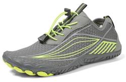 Teechodina Unisex Zehenschuhe Wasserschuhe Strandschuhe Barfußschuhe Barfussschuhe Herren Damen Traillaufschuhe Aquaschuhe Schwimmschuhe Surfschuhe, AAA-Grau, 40 von Teechodina