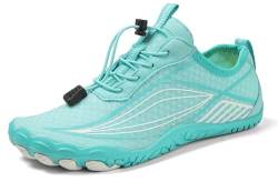 Teechodina Unisex Zehenschuhe Wasserschuhe Strandschuhe Barfußschuhe Barfussschuhe Herren Damen Traillaufschuhe Aquaschuhe Schwimmschuhe Surfschuhe, AAA-Hellblau, 40 von Teechodina