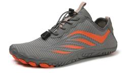 Teechodina Unisex Zehenschuhe Wasserschuhe Strandschuhe Barfußschuhe Barfussschuhe Herren Damen Traillaufschuhe Aquaschuhe Schwimmschuhe Surfschuhe, AC-Grau, 35 von Teechodina