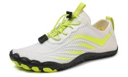 Teechodina Unisex Zehenschuhe Wasserschuhe Strandschuhe Barfußschuhe Barfussschuhe Herren Damen Traillaufschuhe Aquaschuhe Schwimmschuhe Surfschuhe, AC-Weiß, 37 von Teechodina