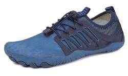 Teechodina Unisex Zehenschuhe Wasserschuhe Strandschuhe Barfußschuhe Barfussschuhe Herren Damen Traillaufschuhe Aquaschuhe Schwimmschuhe Surfschuhe, AD-Blau, 43 von Teechodina