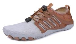 Teechodina Unisex Zehenschuhe Wasserschuhe Strandschuhe Barfußschuhe Barfussschuhe Herren Damen Traillaufschuhe Aquaschuhe Schwimmschuhe Surfschuhe, AD-Grau, 44 von Teechodina