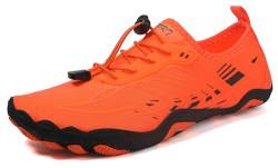 Teechodina Unisex Zehenschuhe Wasserschuhe Strandschuhe Barfußschuhe Barfussschuhe Herren Damen Traillaufschuhe Aquaschuhe Schwimmschuhe Surfschuhe, LL Orange, 40 von Teechodina