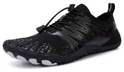 Teechodina Unisex Zehenschuhe Wasserschuhe Strandschuhe Barfußschuhe Barfussschuhe Herren Damen Traillaufschuhe Aquaschuhe Schwimmschuhe Surfschuhe, Schwarz A, 36 von Teechodina