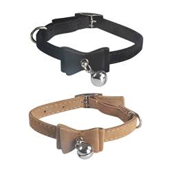 Teegxddy 2PCS Kleines Hundehalsband, beflocktes Halsband, verstellbares Hundehalsband, Glockenhalsband, Hals 20-28 cm von Teegxddy