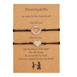 Teegxddy 2PCS Verstellbares Armband-Bester Freund, Mutter und Tochter, Freundschaftsarmband-Valentinstag-Geschenk-Liebesherz von Teegxddy