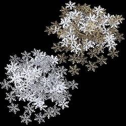 Teegxddy 600Pcs Schneeflocke Konfetti, Gold und Silber künstliche Schneeflocke Papier Weihnachten Winter gefrorene Party Hochzeit Geburtstag Urlaub Partydekoration von Teegxddy