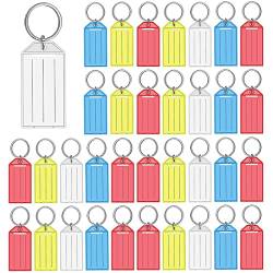 Teegxddy Beschreibbare Schlüsselanhänger 40 Schlüsselanhänger Schlüsselanhänger aus Kunststoff für Gepäck, Handtaschen, Haustiere, in verschiedenen Farben. von Teegxddy