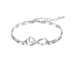 Teegxddy Damen Armband Personalisiertes Geschenk Armband Damen Unendlichkeitszeichen Armband Damen Silber von Teegxddy